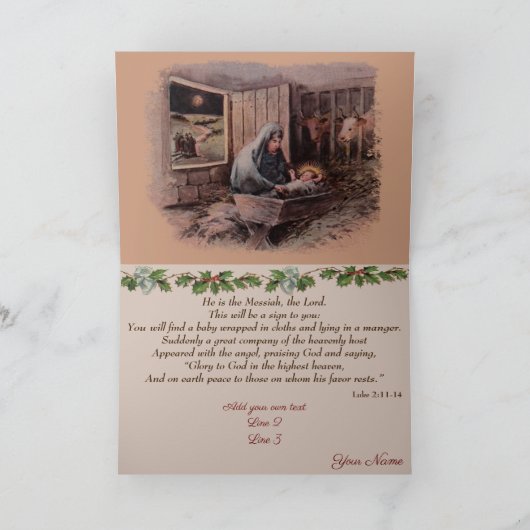 Kerststal Christelijke kaart (Binnen)