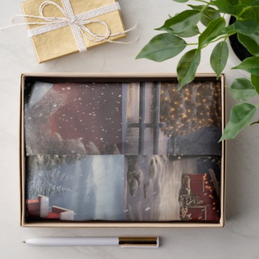 Kerststal Collage 1 Decoupage papier (Geschenk)