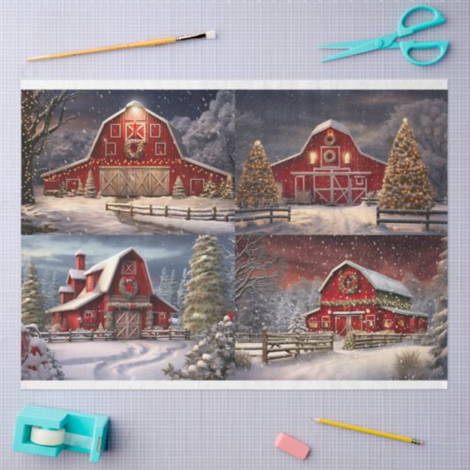 Kerststal Collage 1 Decoupage papier (Craft)