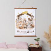Kerststal "De grootste gave van allemaal" Religieu Hangend Wandkleed (Slaapkamer)