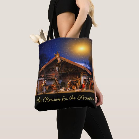 Kerststal 'De reden voor het seizoen' Tote Bag (Dichtbij)
