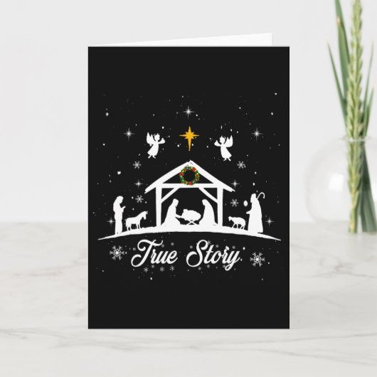 Kerststal Echte Kerststal Geschenken Kaart (Voorkant)