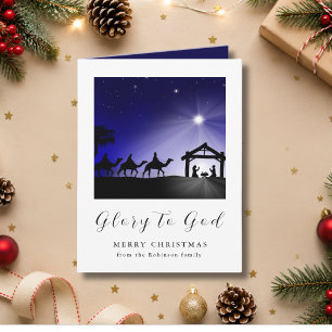 Kerststal 'Eer aan God' Christelijk Feestdagen Kaart