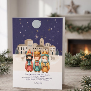 Kerststal en Bijbeltekst Feestdagen Kaart
