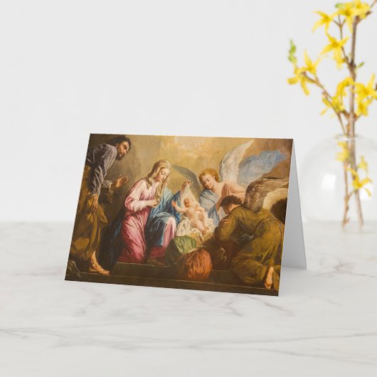 Kerststal engelen Heilige Familie Maagd Maria Kaart (Gele Bloem)