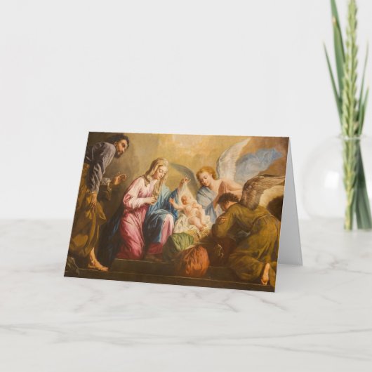 Kerststal engelen Heilige Familie Maagd Maria Kaart (Voorkant)