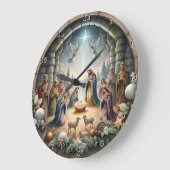 Kerststal engelen ster grote klok (Hoek)