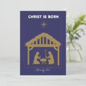 Kerststal Feestdagenkaart (Staand voorkant)