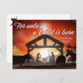  kerststal feestdagenkaart (Voorkant / Achterkant)