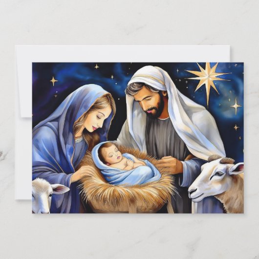 Kerststal feestdagenkaart (Voorkant)