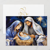 Kerststal feestdagenkaart (Voorkant / Achterkant)