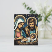 Kerststal Feestdagenkaart (Staand voorkant)