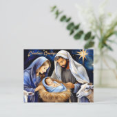 Kerststal feestdagenkaart (Staand voorkant)