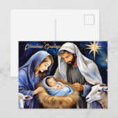 Kerststal feestdagenkaart (Voorkant / Achterkant)