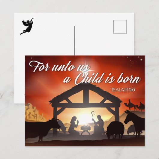  kerststal feestdagenkaart (Voorkant / Achterkant)