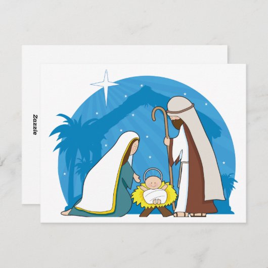 Kerststal Feestdagenkaart (Voorkant / Achterkant)