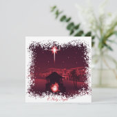 Kerststal Feestdagenkaart (Staand voorkant)