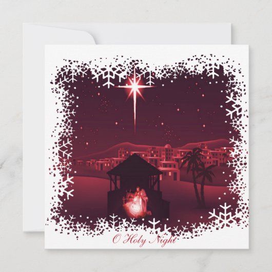 Kerststal Feestdagenkaart (Voorkant)