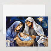 Kerststal feestdagenkaart (Voorkant / Achterkant)