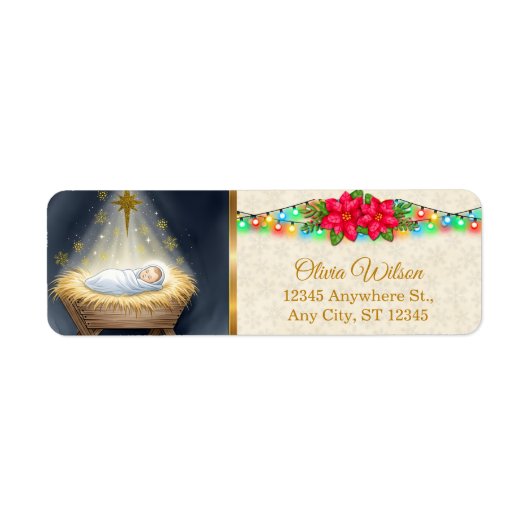 Kerststal & Festieve Lichten Retouradres Etiket (Voorkant)