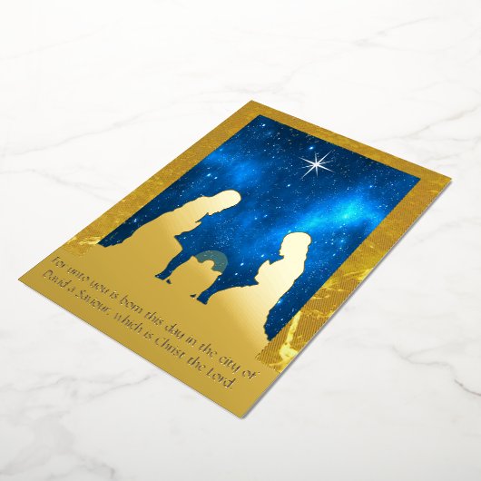 Kerststal Folie Feestdagenkaart (Gedraaid)