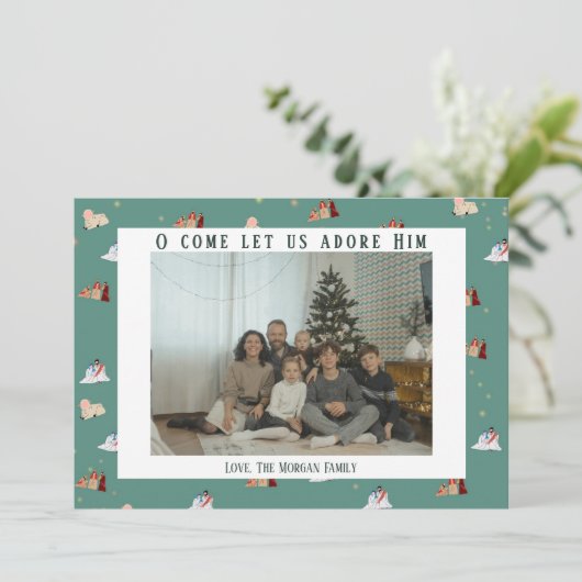 Kerststal Foto Kaart (Staand voorkant)