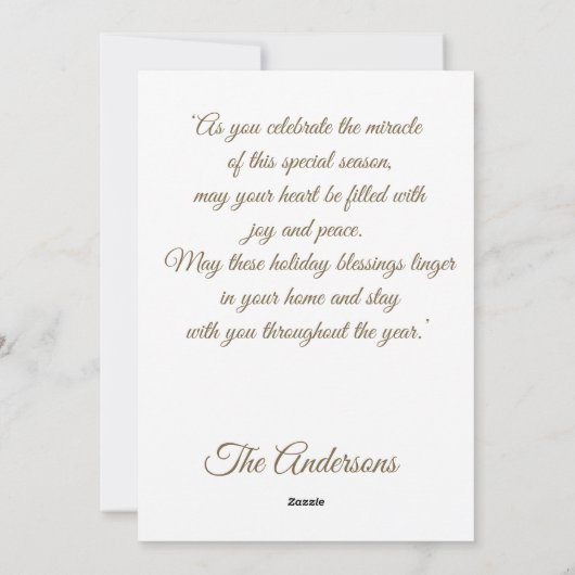 Kerststal foto kerstkaart (Achterkant)