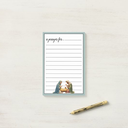 Kerststal Gebedsruimte Bidden Post-it® Notes (Op bureau)