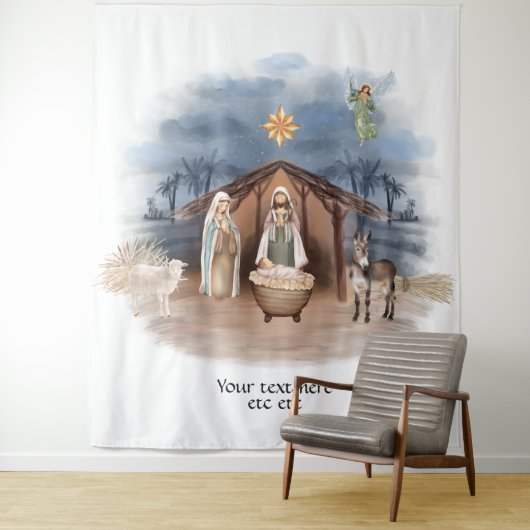 Kerststal geboorte Jezus doop Wandkleed (In situ)