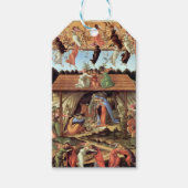 Kerststal, Geboorte van Christus door Botticelli Cadeaulabel (Voorkant)
