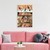 Kerststal, Geboorte van Christus door Botticelli Canvas Afdruk (Insitu (Woonkamer))