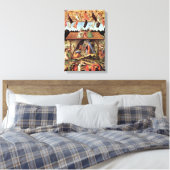 Kerststal, Geboorte van Christus door Botticelli Canvas Afdruk (Insitu (Slaapkamer))