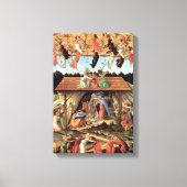Kerststal, Geboorte van Christus door Botticelli Canvas Afdruk (Voorkant)