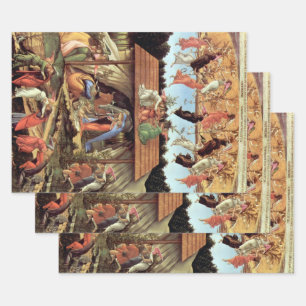 Kerststal, Geboorte van Christus door Botticelli Inpakpapier Vel
