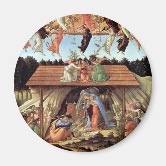 Kerststal, Geboorte van Christus door Botticelli Magneet (Voorkant)