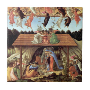 Kerststal, Geboorte van Christus door Botticelli Tegeltje