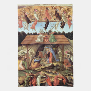 Kerststal, Geboorte van Christus door Botticelli Theedoek
