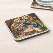 Kerststal geboorte van Jezus Bier Onderzetter (Linkerzijde)