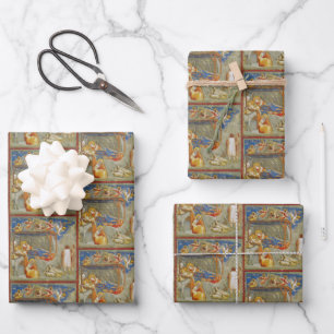 Kerststal Geboorte van Jezus Giotto di Bondone  Inpakpapier Vel