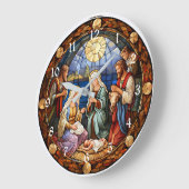 Kerststal Gebrandschilderd Glas Grote Klok (Hoek)