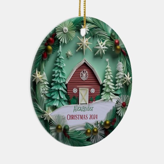 Kerststal gepersonaliseerd Ornament (Rechts)