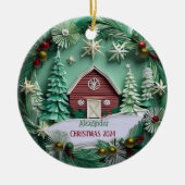 Kerststal gepersonaliseerd Ornament (Voorkant)