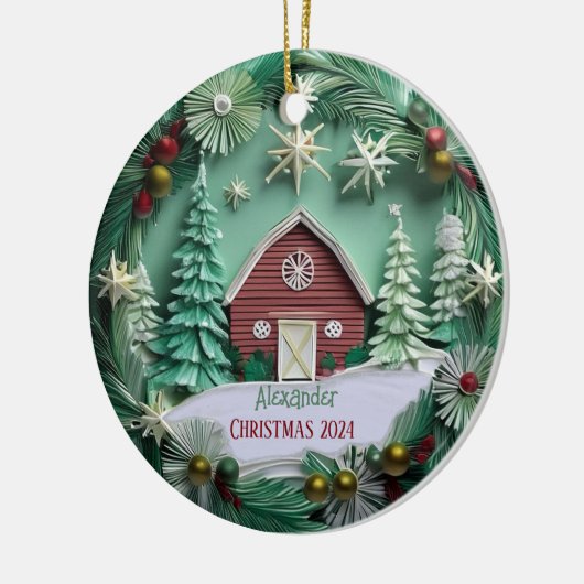 Kerststal gepersonaliseerd Ornament (Links)