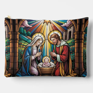 Kerststal Glas-in-lood Kunst – Heilige Familie Ker Etui