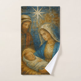 Kerststal Glas-in-lood Mozaïek | Heilige Familie  Bad Handdoek