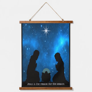 Kerststal Hangend Wandkleed
