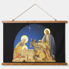 Kerststal Hangend Wandkleed
