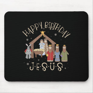 Kerststal Happy Birthday Jezus Kerstmis Kerststal Muismat