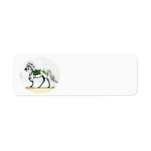 Kerststal IJslands Paard Etiket (Voorkant)