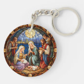 Kerststal Illustratie Sleutelhanger (Achterkant)